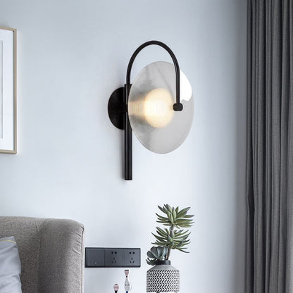 مصباح حائط LED زجاجي بتصميم قوس إبداعي حديث مزود بمصباح واحد 