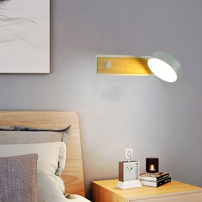 مصباح حائط LED دوار بغطاء من الألومنيوم الحديث 