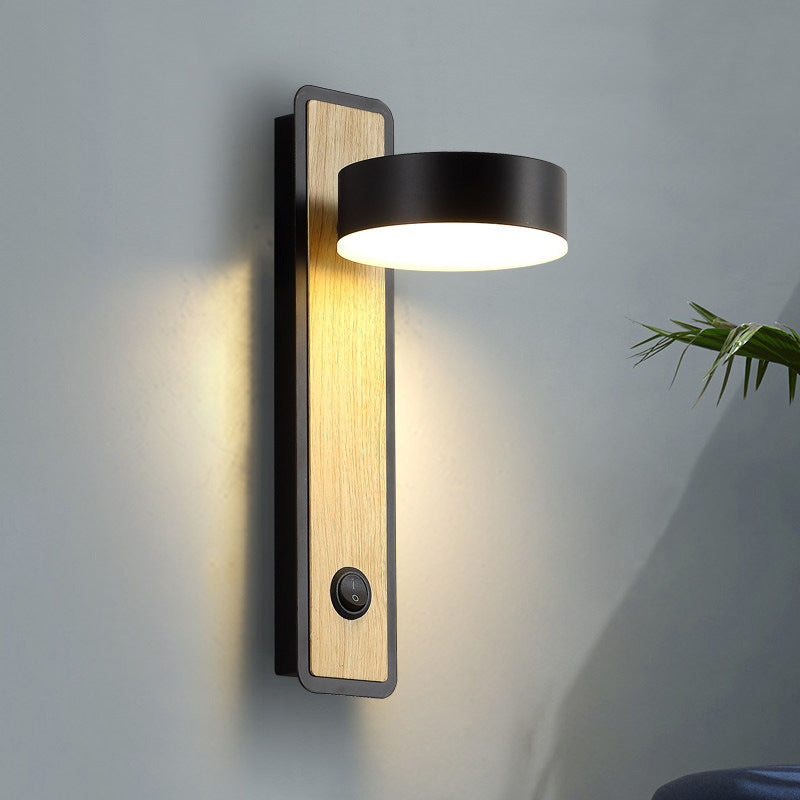 مصباح حائط LED دوار بغطاء من الألومنيوم الحديث 