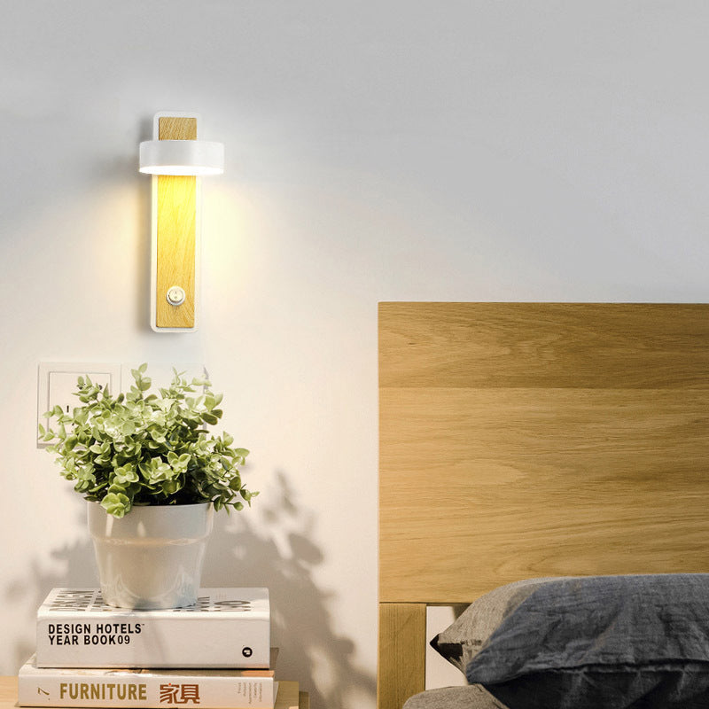 مصباح حائط LED دوار بغطاء من الألومنيوم الحديث 