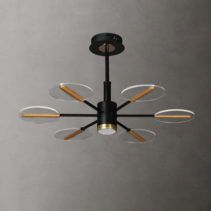 Contemporary Scandinavian Branch Round Iron Acrylic LED Chandelier For Living Room