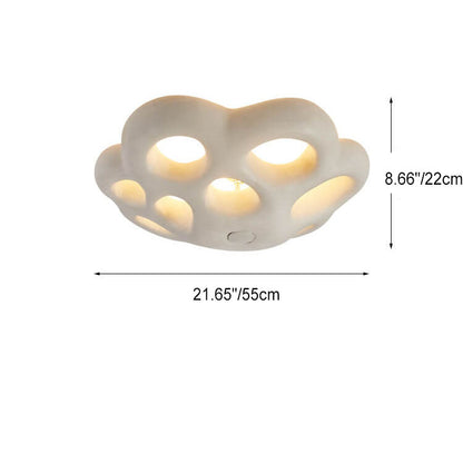 Nordic Minimalist Polystyrene Round Petal 3-Light Flush Mount Ceiling Light