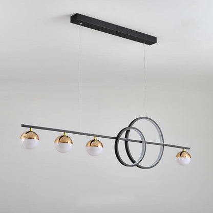 Modern Luxury Long Strip Round Globe Design LED Island Light Chandelier