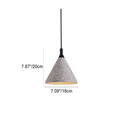 Modern Simplicity Conical Terrazzo 1-Light Pendant Light For Dining Room