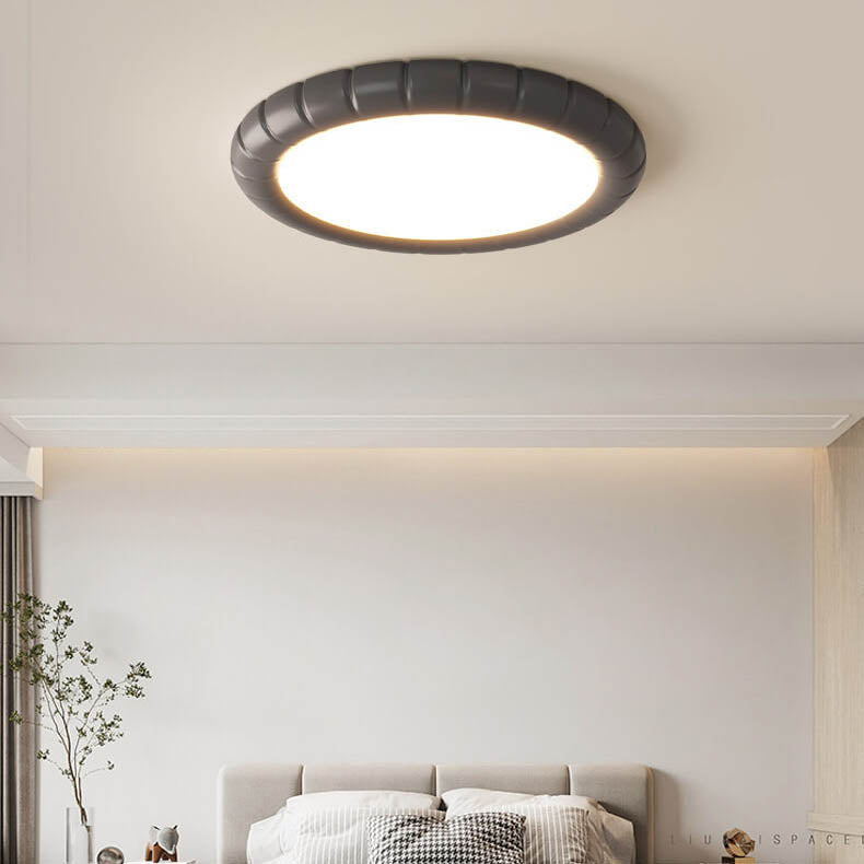 Nordic Modern Minimalist Resin Round LED Flush Mount Ceiling Light