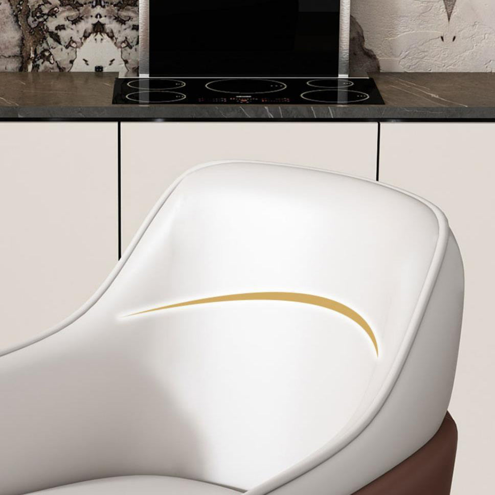 Modern Luxury Square Iron Metal Microfiber Leather Sponge Dining Chair Armrest Backrest Four Legs For Dining Room