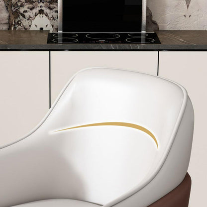 Modern Luxury Square Iron Metal Microfiber Leather Sponge Dining Chair Armrest Backrest Four Legs For Dining Room