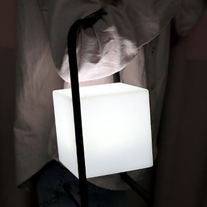 Contemporary Nordic Metal PE Ball Egg Cube Cylinder LED Hanging Rechargeable Table Lamp For Bedside