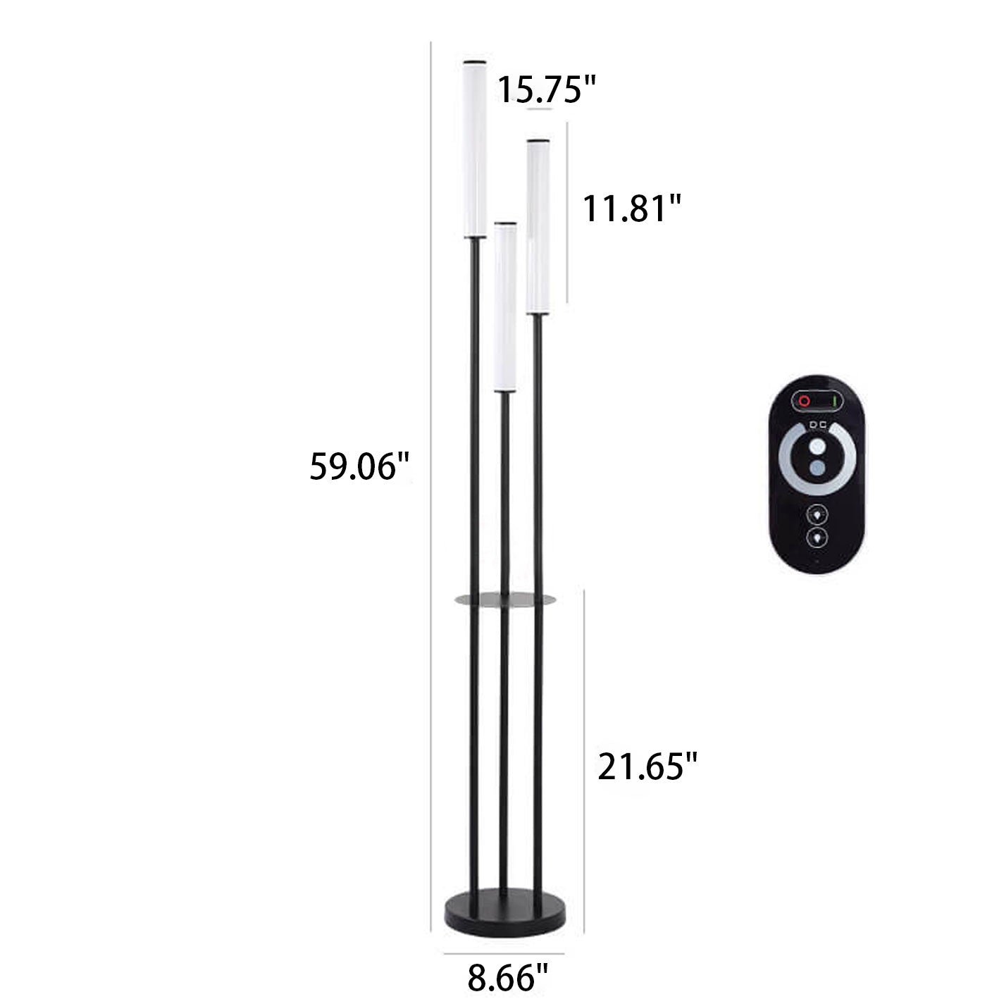 Modern Minimalist Creative Long Bar Design 3-Light LED Standing Floor Lamp