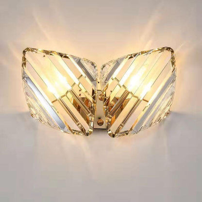 Modern Light Luxury Crystal Triangle Geometry 1/2/3 Light Wall Sconce Lamp