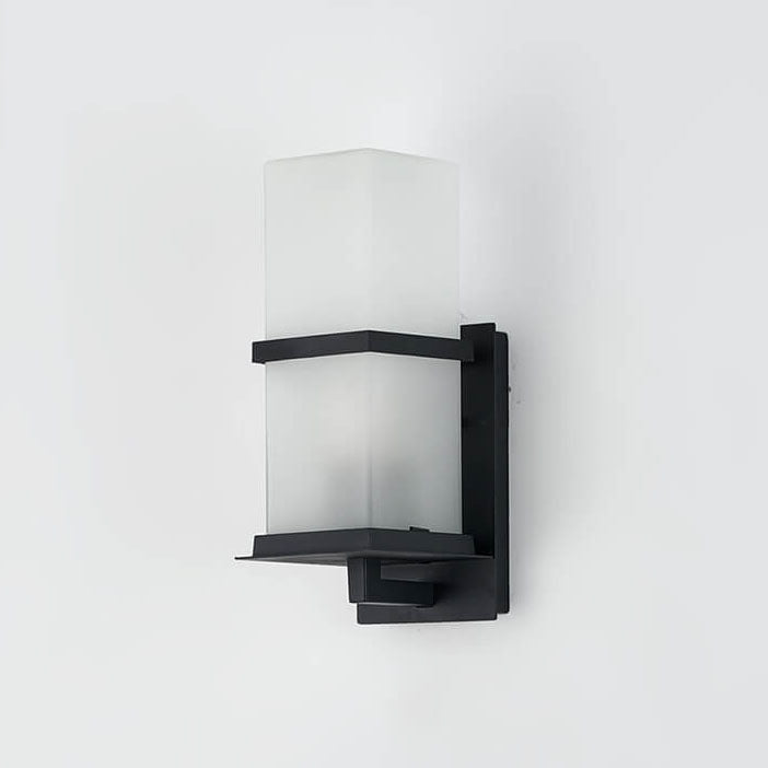 مصباح حائطي صناعي خارجي مقاوم للماء بعمود زجاجي مصنفر بضوء واحد 