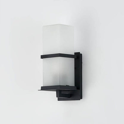 مصباح حائطي صناعي خارجي مقاوم للماء بعمود زجاجي مصنفر بضوء واحد 