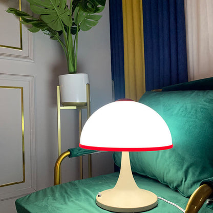 Modern Cream Mushroom Metal 1-Light Table Lamp