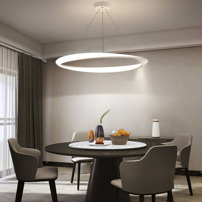 Nordic Light Luxury Round Aluminum LED Pendant Light