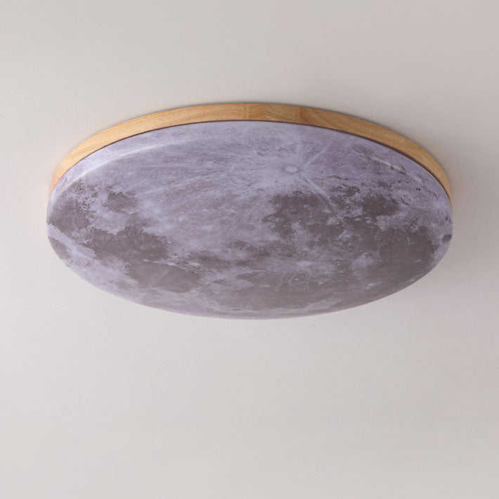 Nordic Minimalist Moon Round PVC LED Flush Mount Ceiling Light