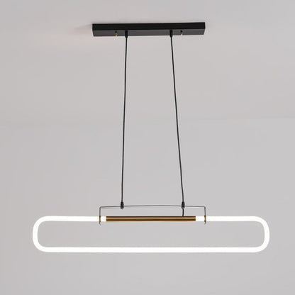 ثريات جزيرة LED مستطيلة الشكل مصنوعة من الحديد والأكريليك بتصميم عصري بسيط لغرفة الطعام 