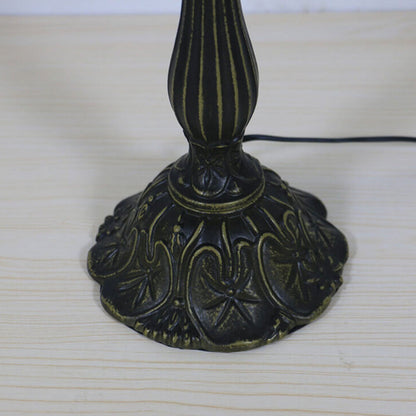 European Tiffany Green Peacock Stained Glass 1-Light Table Lamp