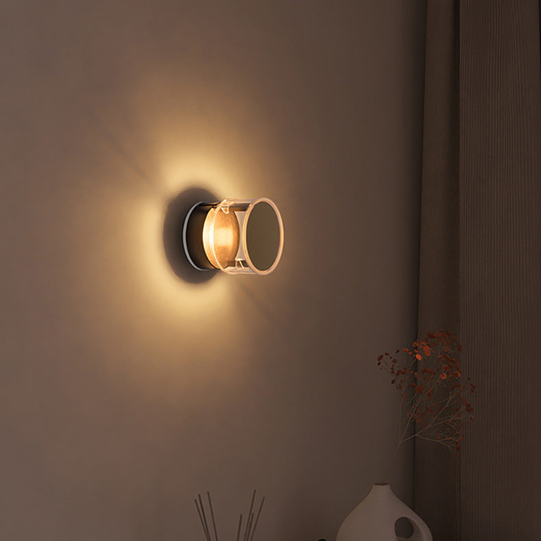 Modern Minimalist Cylindrical Aluminum Acrylic LED Wall Sconce Lamp For Bedroom