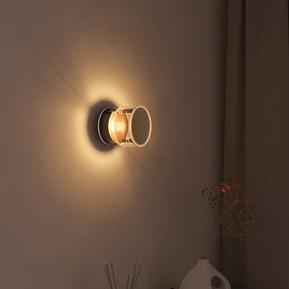 Modern Minimalist Cylindrical Aluminum Acrylic LED Wall Sconce Lamp For Bedroom