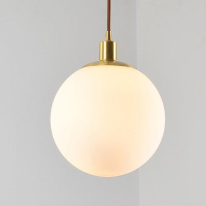 Nordic Minimalist Milky White Glass Ball 1-Light Pendant Light