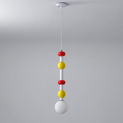 Contemporary Simplicity Round Iron Glass 1-Light Pendant Light For Living Room