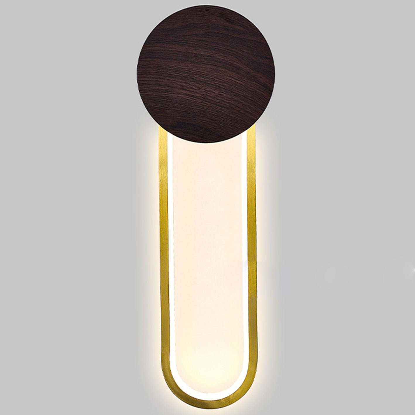 مصباح حائط LED دائري من الحديد المطاوع بتصميم عصري بسيط من الخشب 