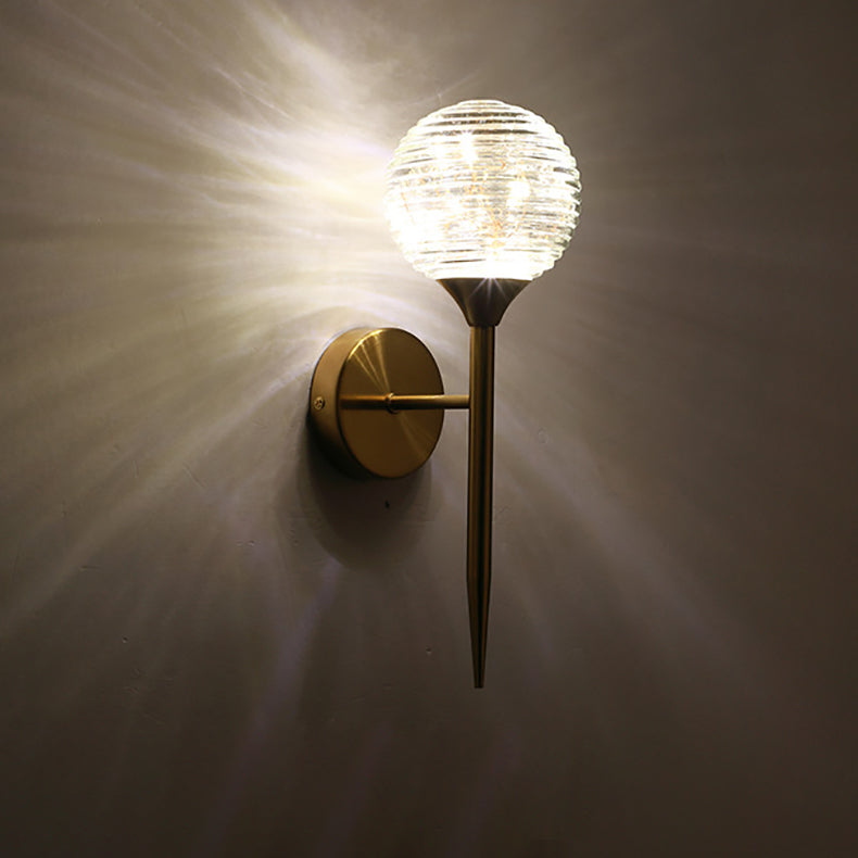مصباح حائط LED بتصميم عصري بسيط مصنوع من قرن الغزال الدائري المصنوع من الحديد والزجاج لغرفة المعيشة