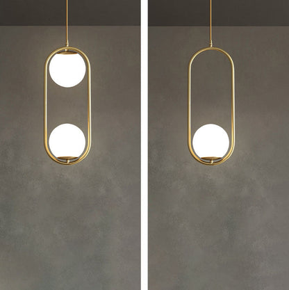 Modern Light Luxury Minimalist Oval Glass Orb 1/2-Light Pendant Light