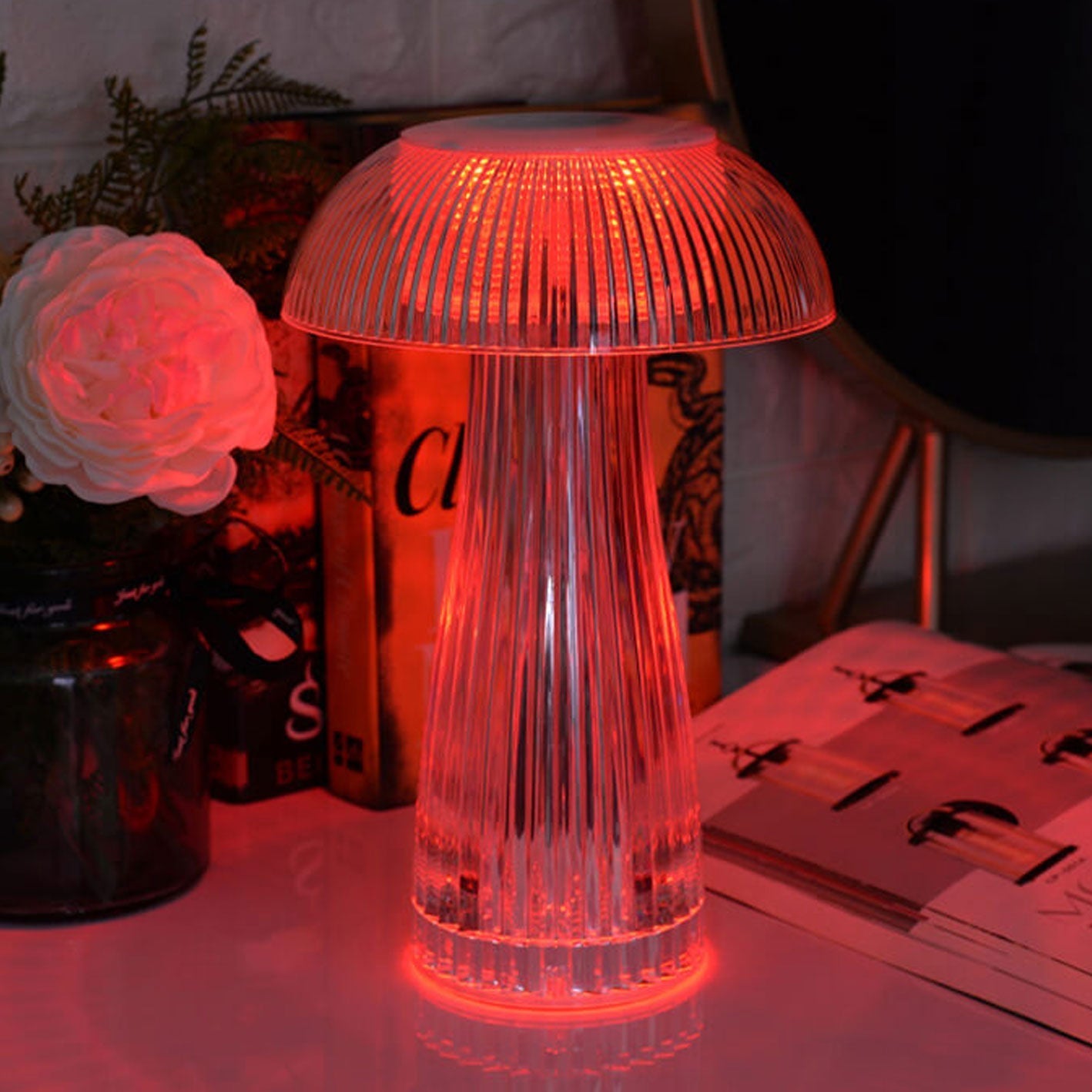 Creative Mushroom PMMA Dazzling Touch Charge LED Decorative Table Lamp