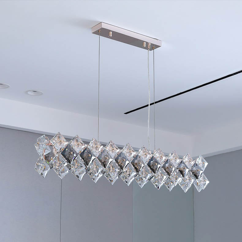 Contemporary Luxury Crystal Diamond Circle Plated Hardware 5/6/7/8/10/14 Light Chandelier For Living Room