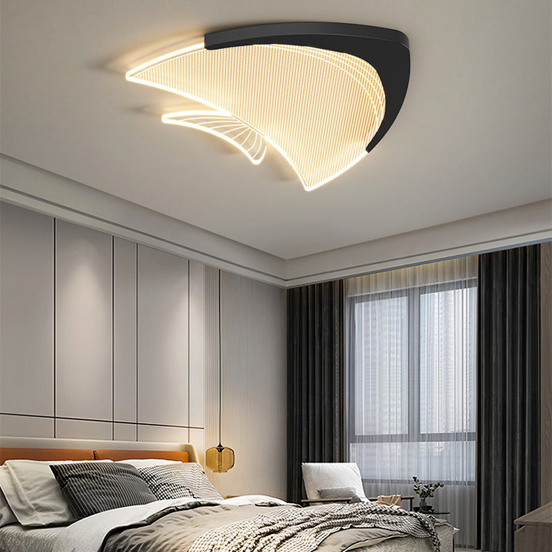 مصباح سقف LED مدمج من الأكريليك والألومنيوم بتصميم فني حديث لغرفة النوم