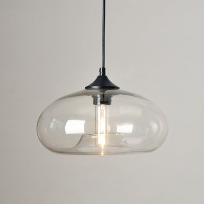 Creative Colored Glass Oval 1-Light Pendant Light