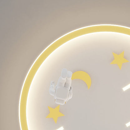 Contemporary Creative Starry Night Acrylic Round Shade LED Kids Flush Mount Ceiling Light For Bedroom