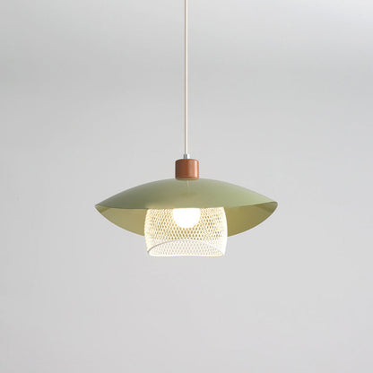 Contemporary Nordic Dome Iron Mesh Shade 1-Light Pendant Light For Living Room