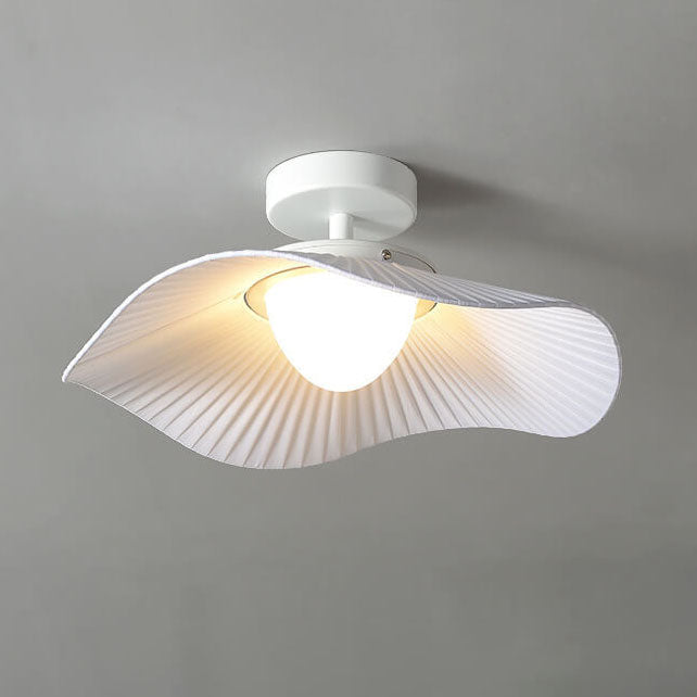 مصباح LED شبه مدمج بتصميم ورقة اللوتس القماشية الإبداعية الحديثة 