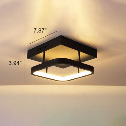 European Minimalist Round Square Aluminum Iron LED Flush Mount Lighting