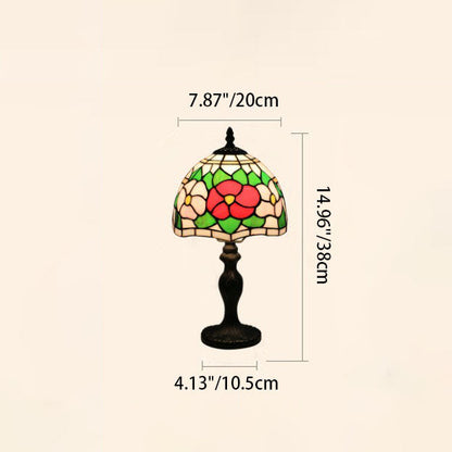 Traditional Tiffany Resin Glass Umbrella Shape 1-Light Table Lamp For Bedroom