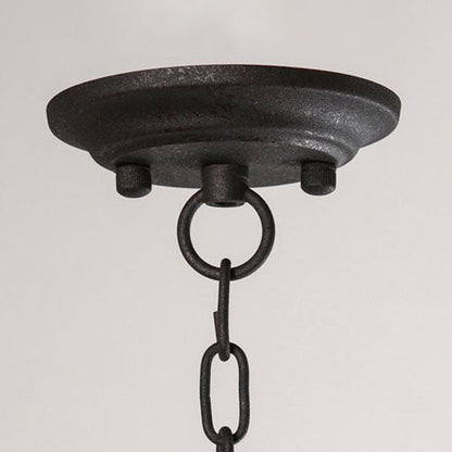 Traditional Farmhouse Iron Semi-Circular Glass Shade 1-Light Pendant Light For Dining Room