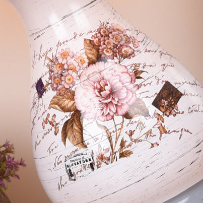 Modern Art Deco Vase Base Ceramic Cardstock 1-Light Table Lamp For Bedroom
