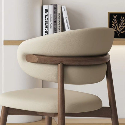 Contemporary Nordic Square Nappa Leather Metal Frame Dining Chair Backrest Armless For Dining Room