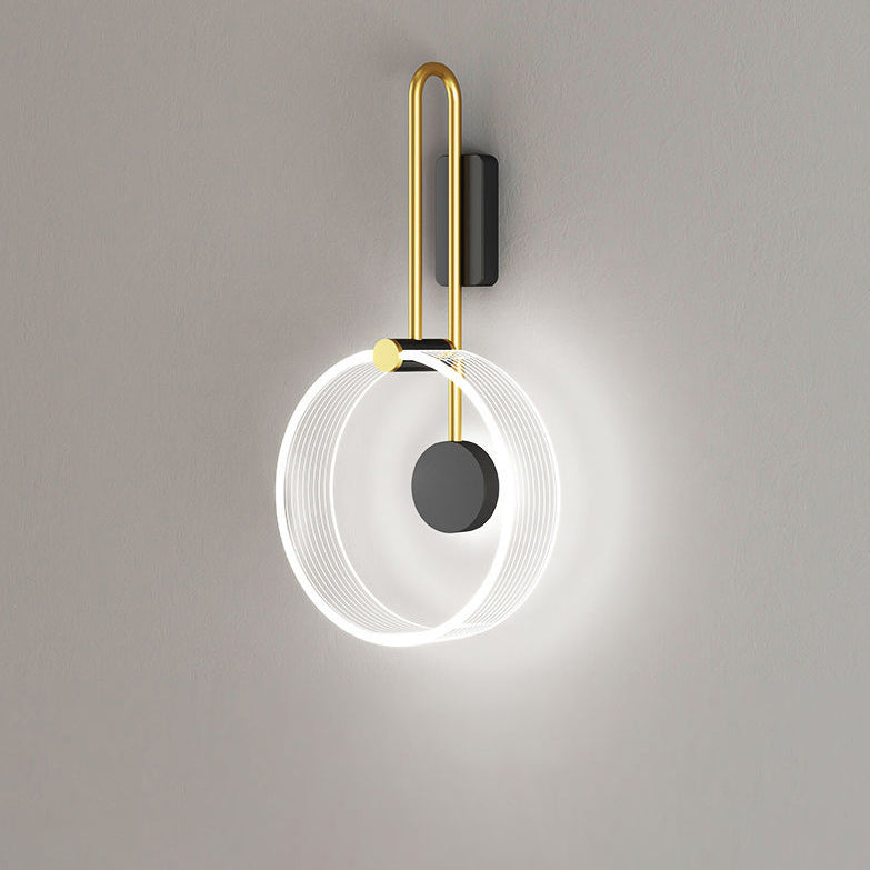 مصباح حائط LED دائري من الأكريليك بتصميم عصري بسيط بجانب السرير 