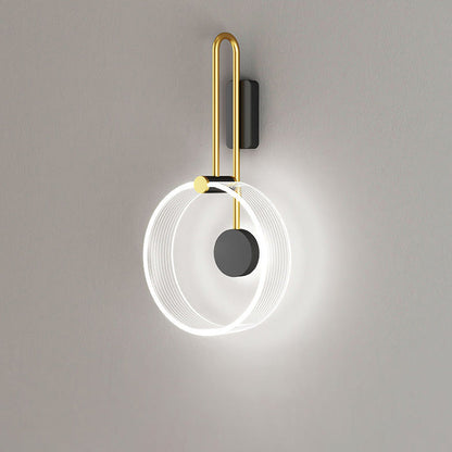 مصباح حائط LED دائري من الأكريليك بتصميم عصري بسيط بجانب السرير 