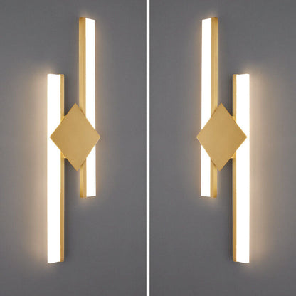 Nordic Postmodern Rectangular Antler Full Copper LED Wall Sconce Lamp