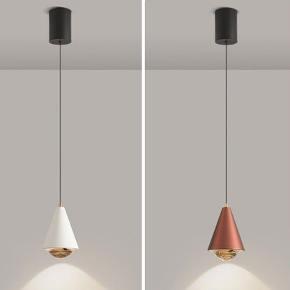 Modern Minimalist Solid Color Free Lift Conical 1-Light Pendant Light