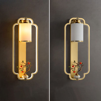 مصباح حائط LED بتصميم عقدة حلقية من النحاس الصيني الحديث 