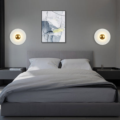 مصباح حائط LED بتصميم صدفي دائري معاصر ومبتكر لغرفة المعيشة 