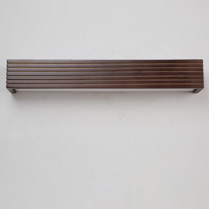 Modern Chinese Walnut Square Bar Vanity LED Wall Sconce Lamp