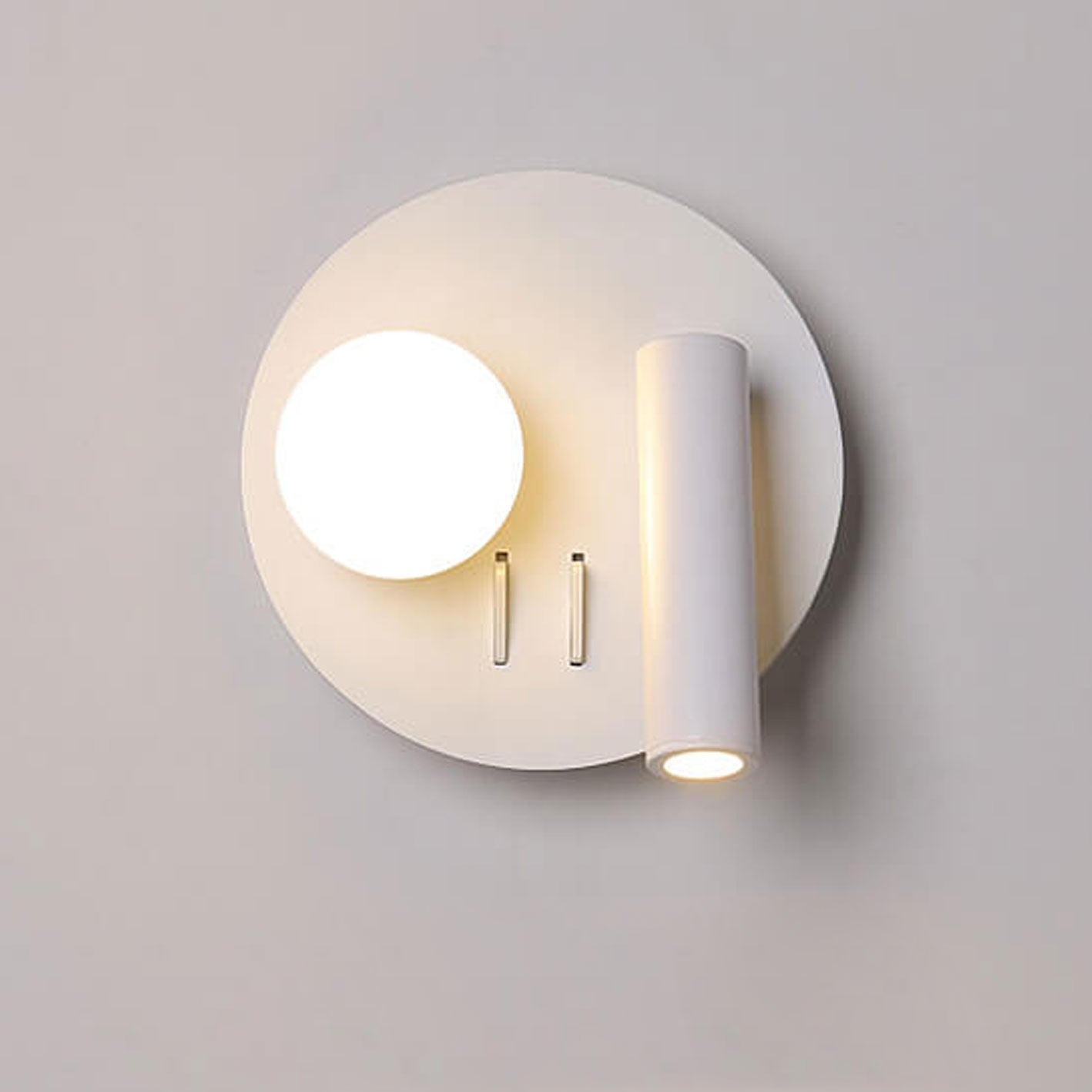 مصباح حائطي LED للقراءة مصنوع من الحديد الأكريليكي دائري/مربع بتصميم بسيط على الطراز الاسكندنافي 