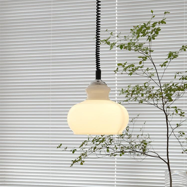Contemporary Nordic Spherical Iron Glass 1-Light Pendant Light For Dining Room
