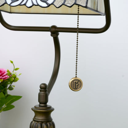 Traditional Tiffany Angel Wings Stained Glass Resin Iron 1-Light Table Lamp For Living Room